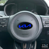 Kia Steering Wheel Badge Overlay KIA Logo  - Blue